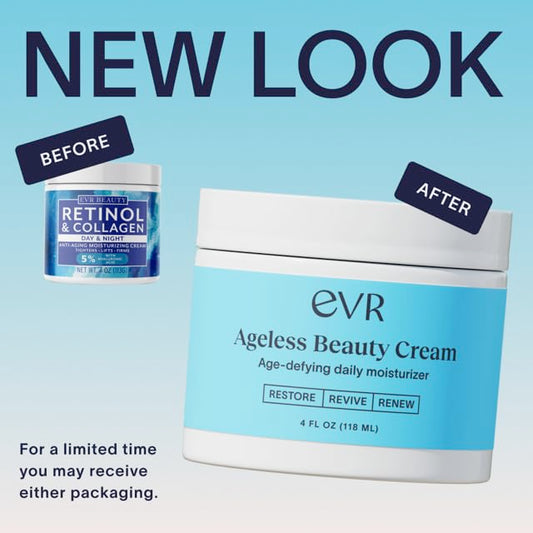 Retinol Cream for Face (4oz) Best Facial Moisturizer for Aging Skin with Collagen and Hyaluronic Acid - Anti-Aging Face Cream for Women and Men - Day and Night - All Skin Types