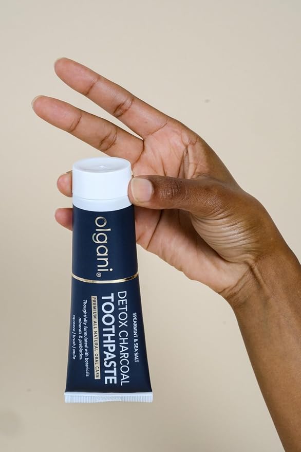 | Detox Charcoal Toothpaste | Natural Whitening Formula with Activated Charcoal | Gentle Whitening Toothpaste | Freshens Breath | Gum Health | Fluoride-Free | Safe for Kids | 2.53 Fl.Oz