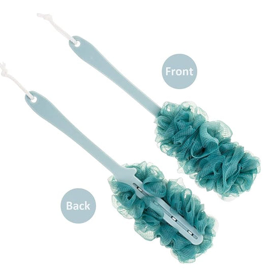 Back Scrubber for Shower, Loofah Long Handle Bath Body Brush, Soft Nylon Mesh Sponge On a Stick for Shower Men Women Kids Elderly, Exfoliating Scrub Cleaning Luffa for All Kinds of Skin(Blue)