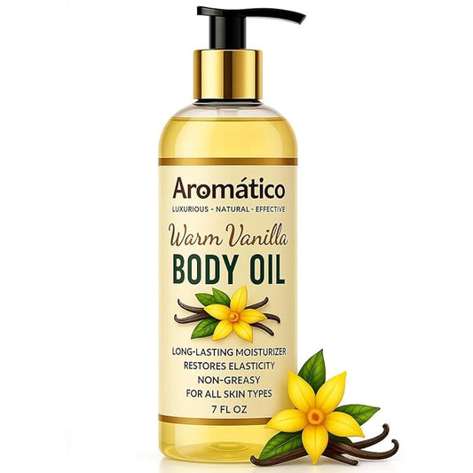 Warm Vanilla Body Oil. Hydrating & Moisturizing Body Oil for Women. Dry Skin-Deep Hydration Formula for Daily Use After Shower - 7 Fl Oz