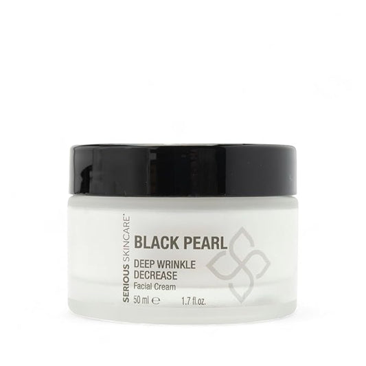 Black Pearl Deep Wrinkle Decrease Face and Neck Skin Moisturizing Duo - Facial Cream 1.7 oz and Treatment Serum for Face 1 oz - Hydrate, Brightening, Long Term Repair