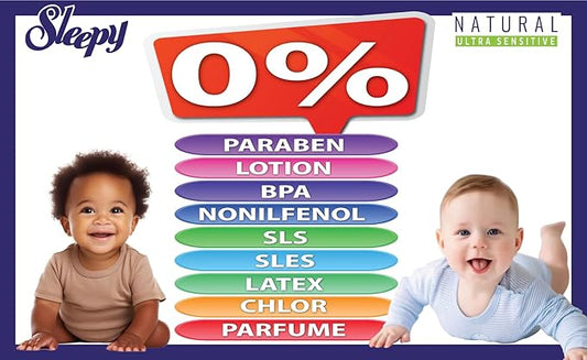 SOHO | Sleepy Natural Baby Diapers, Made from Organic Cotton and Bamboo Extract, Ultimate Comfort and Dryness, Disposable Diapers Snuggle Diaper (Size 6+(3pk =54 Count))
