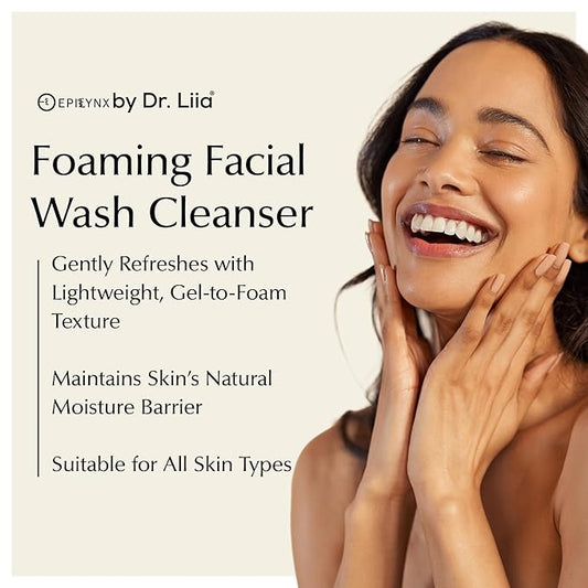 Vegan Foaming Facial Cleanser - Makeup Remover Face Wash for Acne Prone, Dry, and Sensitive Skin - Oil-Free, Clean, and Soft Face Cleanser for Women and Men - 50ML 1.7 Fluid Ounce, Travel Size