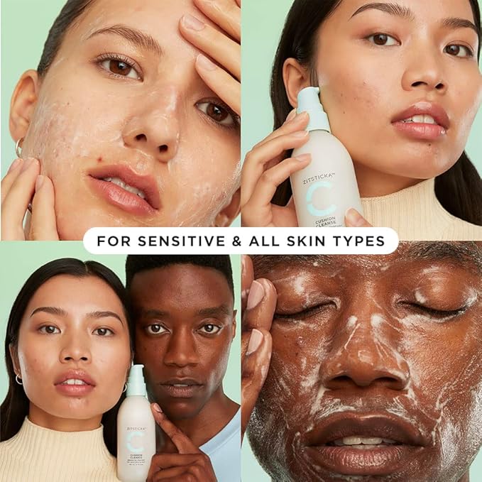 ZitSticka CUSHION CLEANSE Hydrating Facial Cleanser for Sensitive, Breakout-Prone Skin, Non-Stripping, Barrier-Boosting | 140ml / 4.7 oz (Pack of 1)