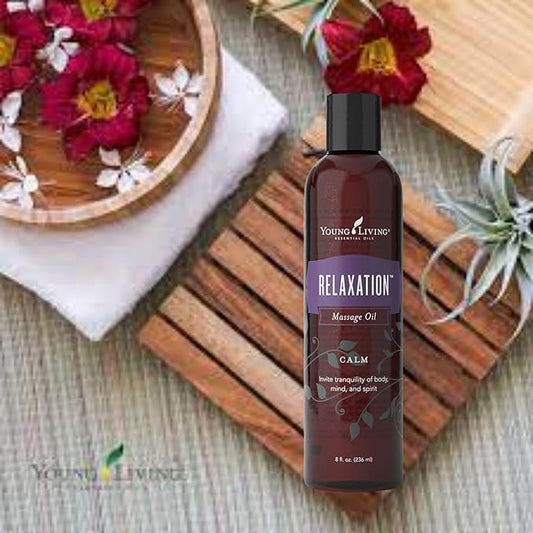 Young Living - Relaxation Massage Oil 8 oz. | Moisturizing Body Oil | Dry Skin Nourishment | Natural Skincare Remedy | Relaxing Body Care | Restful Aromatherapy