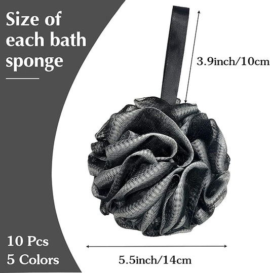 10 Pack Bath Sponge Shower Loofahs 40g,Mesh Pouf Bath Scrunchies Body Wash Puff,Body Scrubber Exfoliating Bath Sponge for Women and Men
