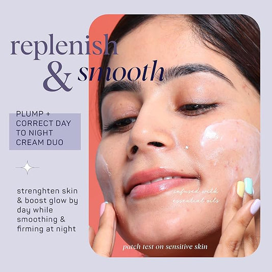 SpaLife Plump + Correct Day to Night Cream Duo – Day & Night Face Cream Set – For Dull Skin, Fine Lines & Wrinkles, Loss of Firmness, Uneven Texture, Anti-Aging with Retinol & Collagen Moisturizers