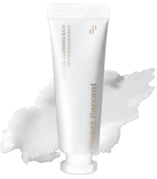 Heart Percent Commas on Life Essential Cleansing Balm - Traverl Size (10ml), Sherbet-Oil-Milk Transforming Makeup Remover Vegan Daily Face Wash Cleanser for All Skin Types