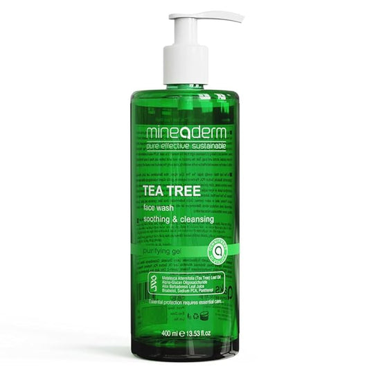 Tea Tree Face Wash for Acne-Prone Skin – Purifying Cleanser with Aloe Vera, Panthenol & Bisabolol – Fights Acne & Controls Oil – Gentle Daily Gel Wash – 400ml