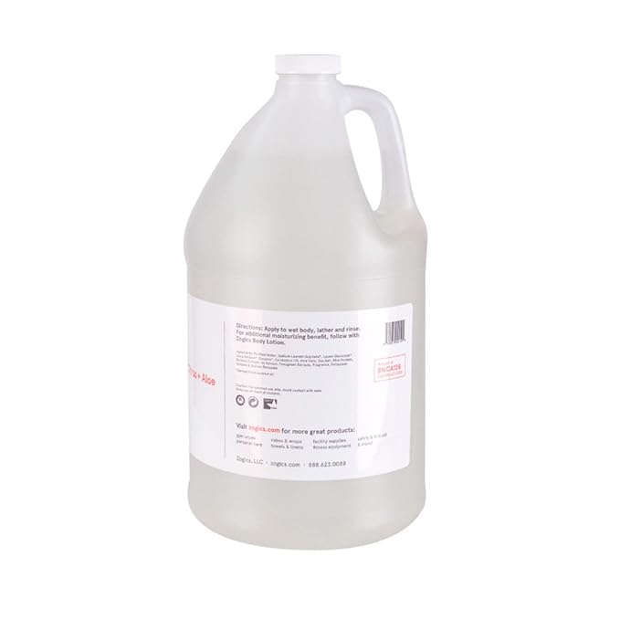 Zogics 3-in-1 Body Wash – Body Soap, Shampoo, and Hand Soap Liquid Refill All-in-One, Hydrating Plant-Based Formula, Refreshing Citrus + Aloe Scent (1 Gallon)