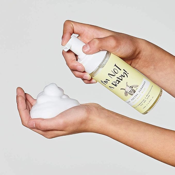 I'm NOT A Baby! Kids Face Wash Facial Cleanser – Gentle Goat Milk Formula for Sensitive Skin, Deep Hydration, Tear-Free, Hypoallergenic & Nourishing Care, 5.07 Fl oz (1)
