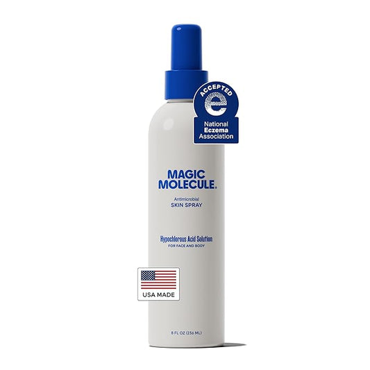 Magic Molecule Skin Cleanser for All Types, Hypochlorous Acid Spray Helps Heal Acne Prone, Eczema and Itchy Rashes and 50 Other Skin Ailments, Safe for Multiple Daily Uses, 8 oz Spray