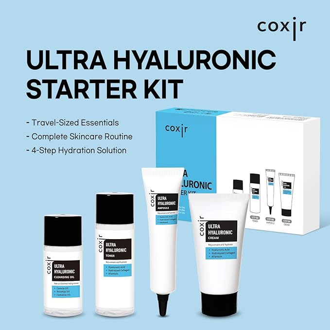 [Travel KIT] coxir Ultra HYALURONIC/Cleansing Oil+Toner+ampoule+Cream Holiday Miniature/[2.68 fl.oz (Pack of 1)] / Korean Skin Care
