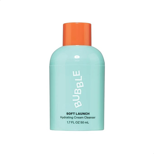 Bubble Skincare Soft Launch Cream Cleanser - Hydrating Facial Cleanser for Dry Skin - Foaming Face Wash Enriched with Avocado Oil to Soothe + Nourish Without Stripping Essential Moisture (50ml)