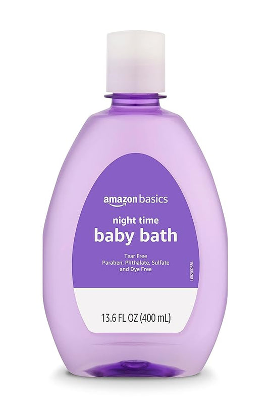Amazon Basics Night-Time Baby Bath, Lightly scented, 13.6 Fl Oz (Pack of 2) (Previously Solimo)