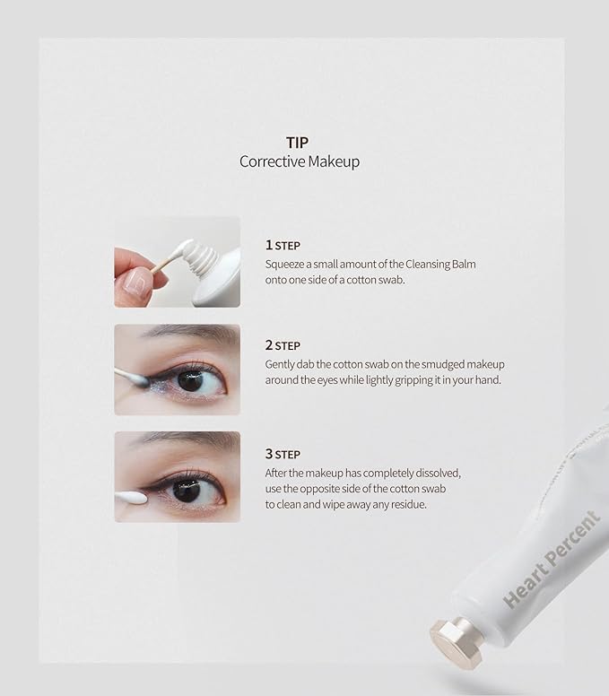 Heart Percent Commas on Life Essential Cleansing Balm - Traverl Size (10ml), Sherbet-Oil-Milk Transforming Makeup Remover Vegan Daily Face Wash Cleanser for All Skin Types