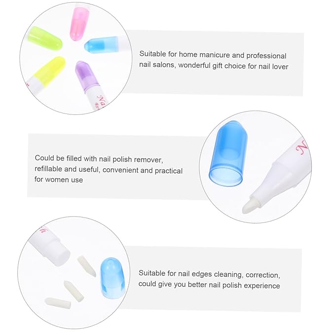 10 Pcs Nail Polish Remover Pens for Cleaning Nail Polish Removal Pen Polish Cleaner Pens Edges Cleaner Polish Remover for Manicure Edges Cleaning