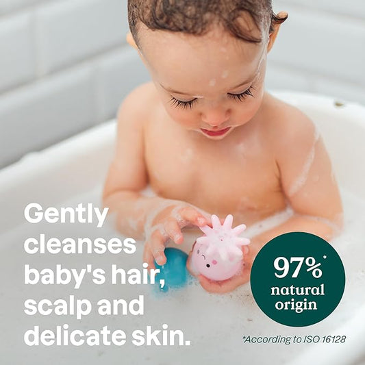 ATTITUDE 2-in-1 Shampoo and Body Wash for Baby, EWG Verified, Dermatologically Tested, Made with Naturally Derived Ingredients, Vegan, Unscented, Reusable Aluminum Bottle, 16 Fl Oz
