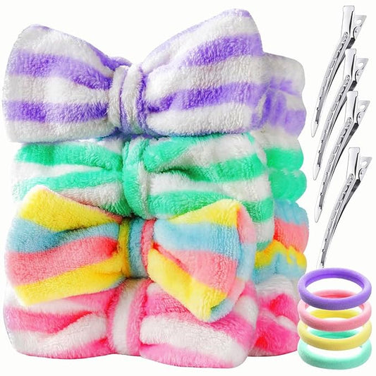 YGDZ Spa Headband - Skincare & Makeup Face Wash Headband Set for Women & Teen Girls - Christmas Gifts (Striped)