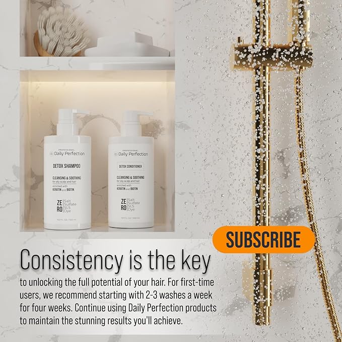 (dp) Detox Shampoo & Conditioner – Hydrate, Clarify & Remove Buildup, Oil & Impurities – Clean + Salon-Grade Formula with Biotin & Keratin