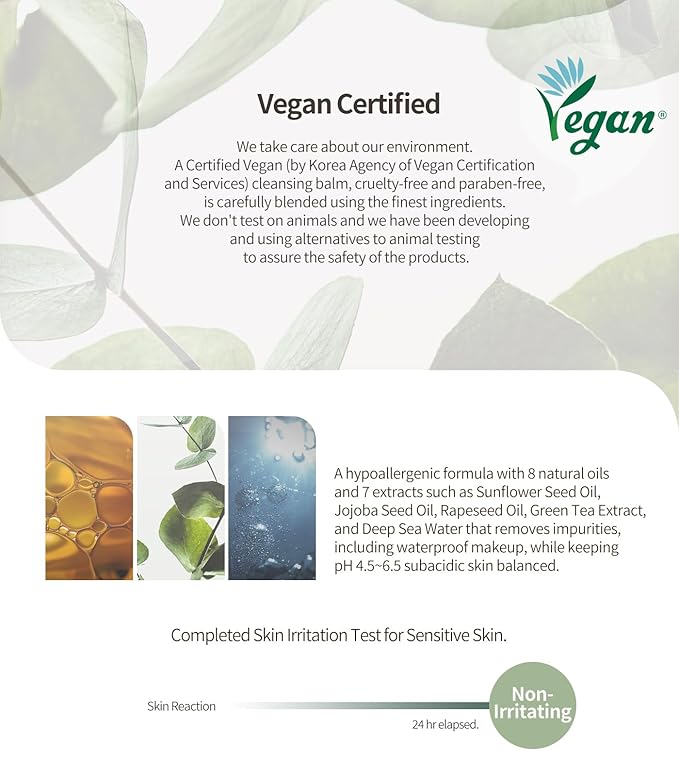 Heart Percent Commas on Life Essential Cleansing Balm - Traverl Size (10ml), Sherbet-Oil-Milk Transforming Makeup Remover Vegan Daily Face Wash Cleanser for All Skin Types