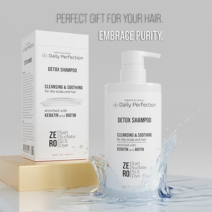 (dp) Detox Shampoo – Clarify & Remove Buildup, Oil & Impurities – Clean + Salon-Grade Formula with Biotin & Keratin