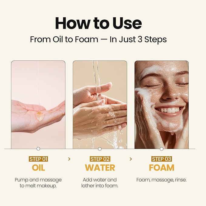 [K-Beauty] Gold Caviar Oil to Foam - All-in-One Korean Face Wash OilBased Foaming Facial Cleanser - Age-Defying, Moisturizing & Skin Firming Makeup Deep Cleansing Oil for Sagging Skin (3.88 fl oz)