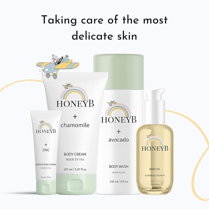 HONEYB Baby Body Wash and Shampoo with Avocado Oil Formulated with Gentle, Baby Skincare Products | All-Natural Ingredients to Deeply Moisturize Skin 8 FL 0z
