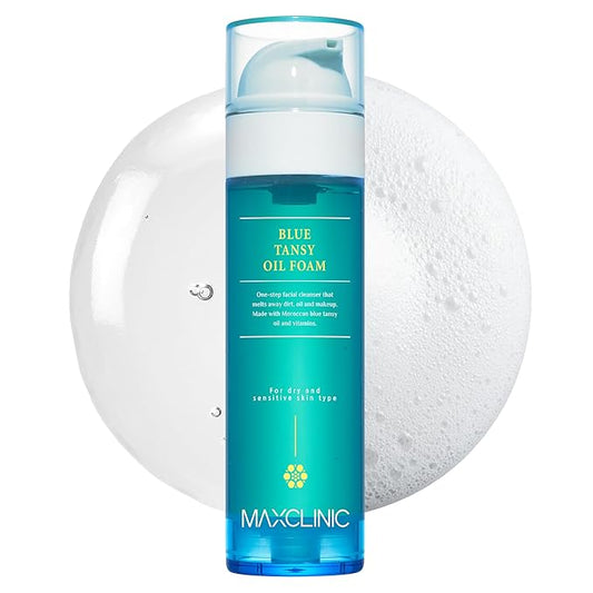 [K-Beauty] Blue Tansy Oil to Foam - All-in-One Korean Face Wash OilBased Foaming Facial Cleanser - Excess Sebum & Oil Control - Makeup Deep Cleansing Oil for All Skin Types (3.88 fl oz)