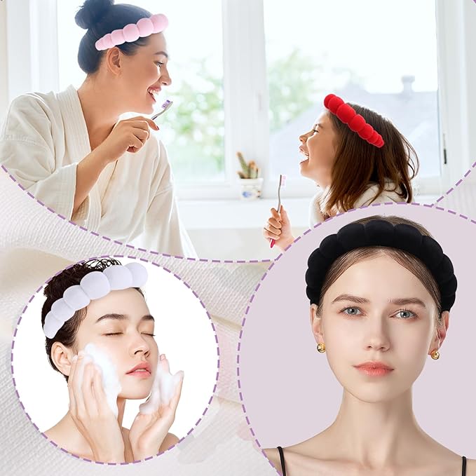10 Pcs Velvet Cloth Spa Headbands for Women - Soft Hair Band for Makeup Application, Face Wash, and Beauty Routines