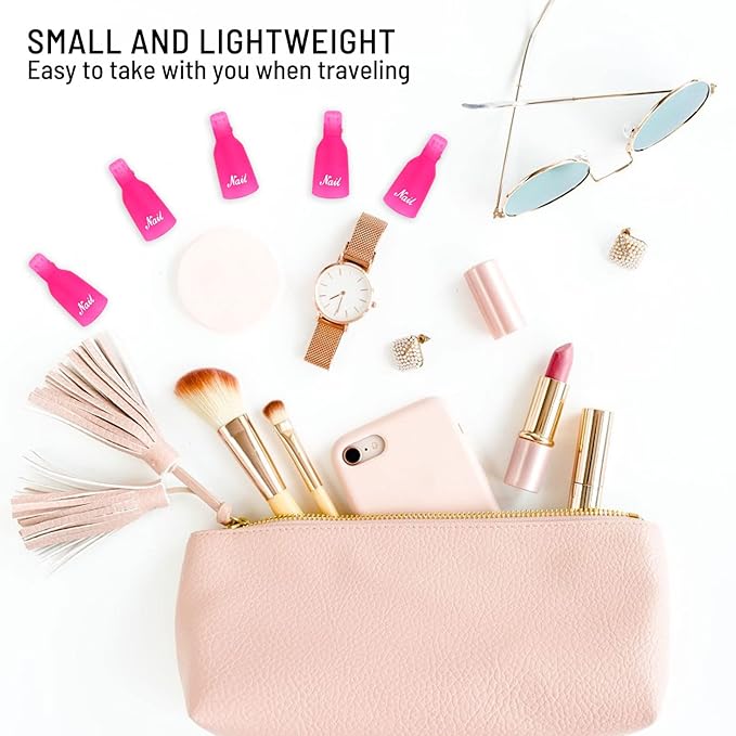 (black) 10Pcs Plastic Acrylic Nail Art Soak Off Cap Clip UV Gel Polish Remover Wrap Tool Gel Nail Polish Remover Clips for Fingernail Removal Soak Off Clips Wrap Cleaner Cap Clip