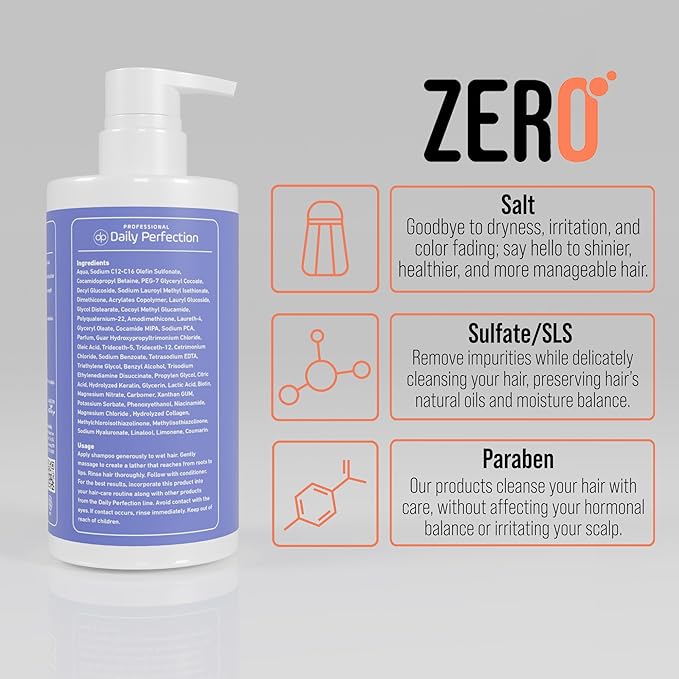 (dp) Collagen Shampoo – Boost Volume and Strength for Flat Hair – Clean + Salon-Grade Formula with Biotin & Keratin