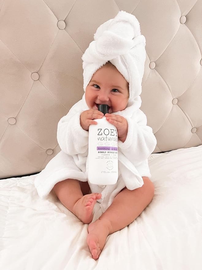 Zoey Naturals - Soothing Lavender Bubble Bath for Kids & Babies, Tear-Free Moisturizing Toddler Soap with Aloe & Avocado Oil for Calm Experience - Made in USA, 17 oz