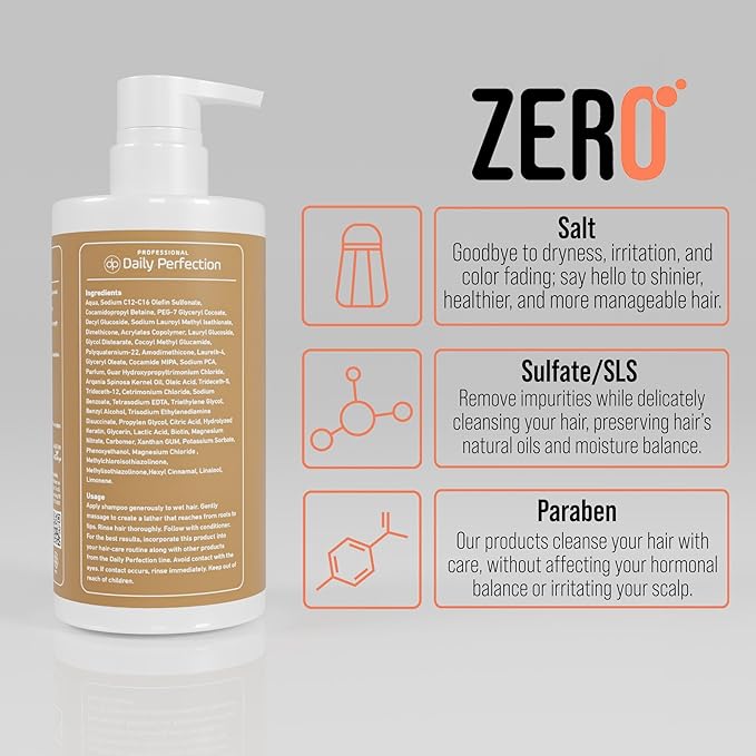 (dp) Argan Oil Shampoo – Repair & Protect Damaged Hair – Clean + Salon-Grade Formula with Biotin & Keratin