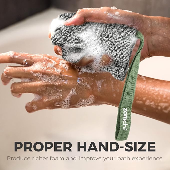 ZOMCHI 2 Pieces Exfoliating Soap Bags, Soap Savers for Bar Soap, Soap Bar Pouch for Deep Exfoliation, Foaming Soap Sock for Shower