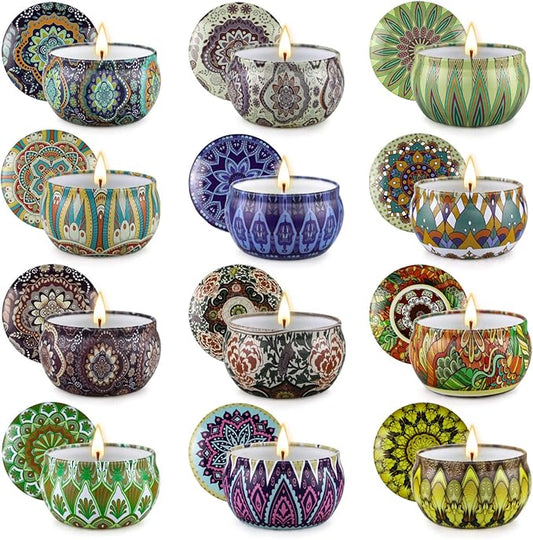 JXDLSQ Candles Gifts for Women, 12 Pack Soy Wax Candles for Home Scented, Birthdays Thank You for Women Mom Who Have Everything