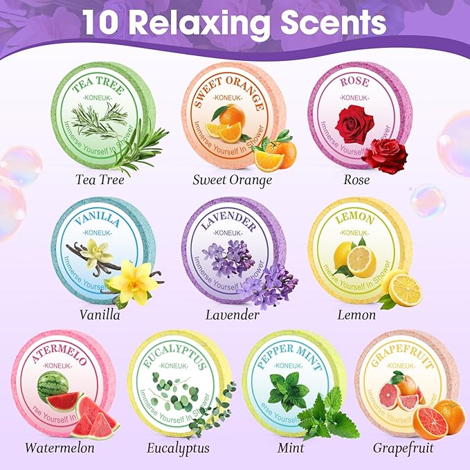 10 Pack Shower Steamers Aromatherapy Gifts for Women, Shower Bombs with Essential Oils, Self Care, Relaxation SPA, Stocking Stuffers and Christmas Gifts
