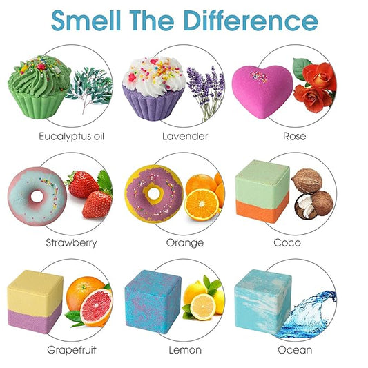 10 Bath Bombs for Kids, Bath Bomb Gift Set, Girls Bubble Bath Natural Bathbombs, Shea Butter Dry Skin Moisturize, Fizzy Spa for Her Mom Women Kid, Birthday Gifts