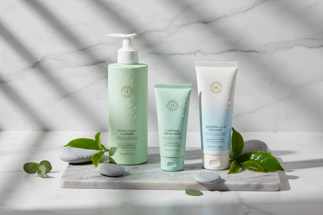 Face Cleansers

Mild, pH-balanced formulas

Great for sensitive and acne-prone skin

Clean ingredients that help purify without stripping moisture (make it real photo)