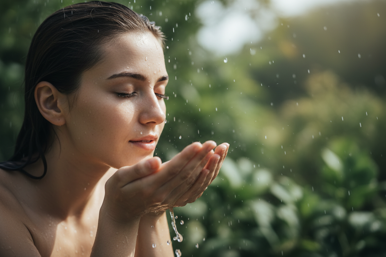 Where clean, mild, and naturally refreshing skincare begins.

At LUNELORA, we believe that cleansing should be simple, gentle, and honest. Our mission is to create face and body cleansing essentials that care for your skin without overwhelming it. Inspired by nature’s calm green tones and the clarity of fresh, clean water, every LUNELORA product is made to help you feel renewed—inside and out. (make a real girl washing face and make it real photo)